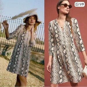 Maeve by Anthropologie S Juno Snakeskin Dress